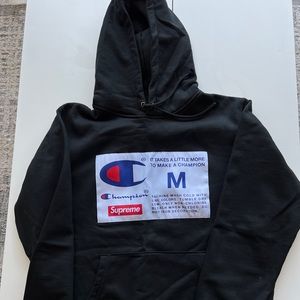 Supreme Champion Label Hoodie Sweatshirt